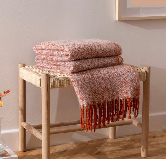 Rust Herringbone Throw