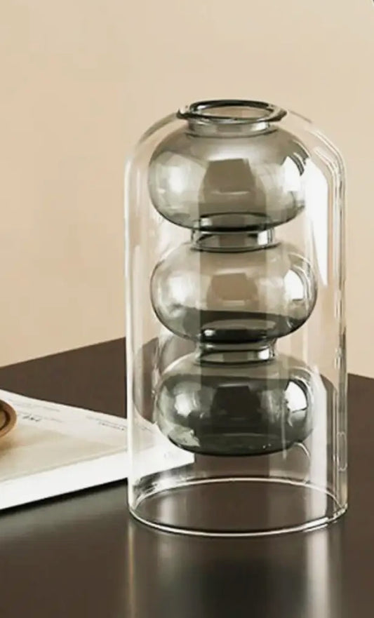 Nordic hydrophonic Smoky Glass vase